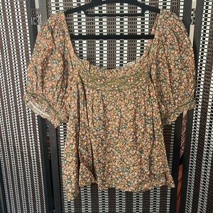 Doen Embroidered Blouse, L, EUC